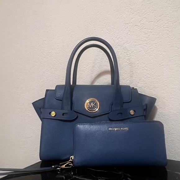 Carmen Medium Faux Leather Belted Satchel with Wallet